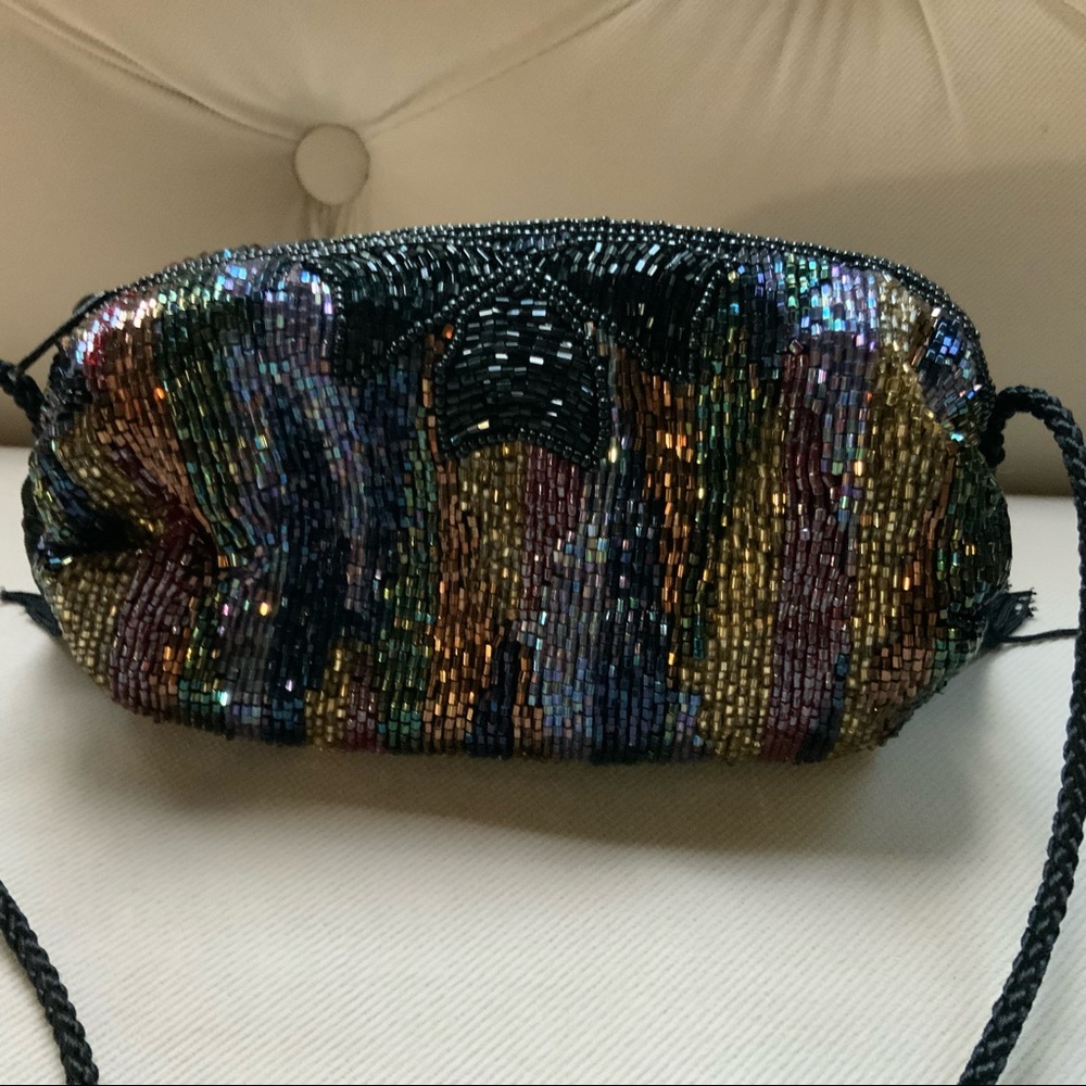 Vintage Beaded multi/color mini Purse - Picture 10 of 15